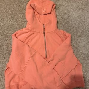 Raspberry cream scuba half zip! Size XL/XXL